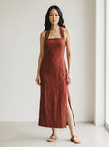 Dazie One Last Time Halter Midi Dress Deep Cherry Size 10