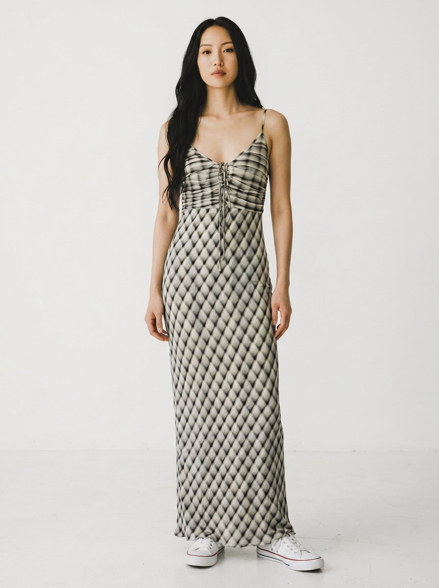 Sample (DISSH) Dress In Black And White Diamond Print