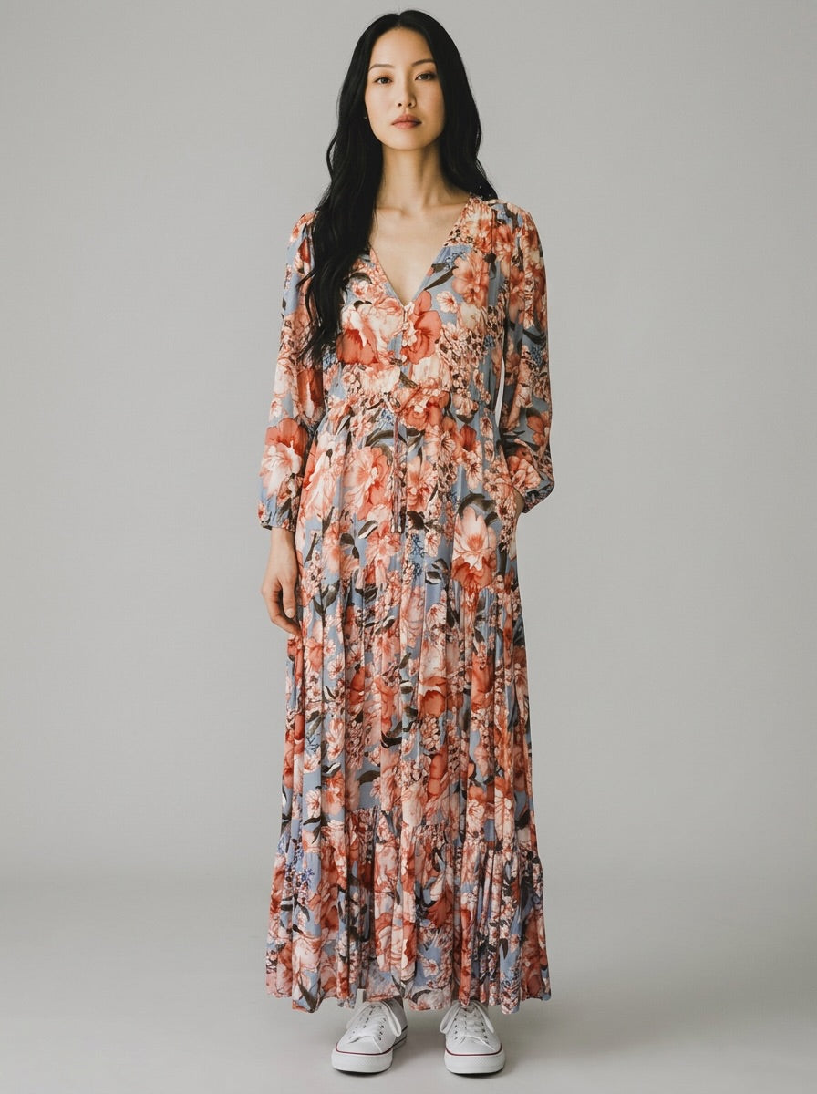 JAASE Floral Maxi Dress Size M