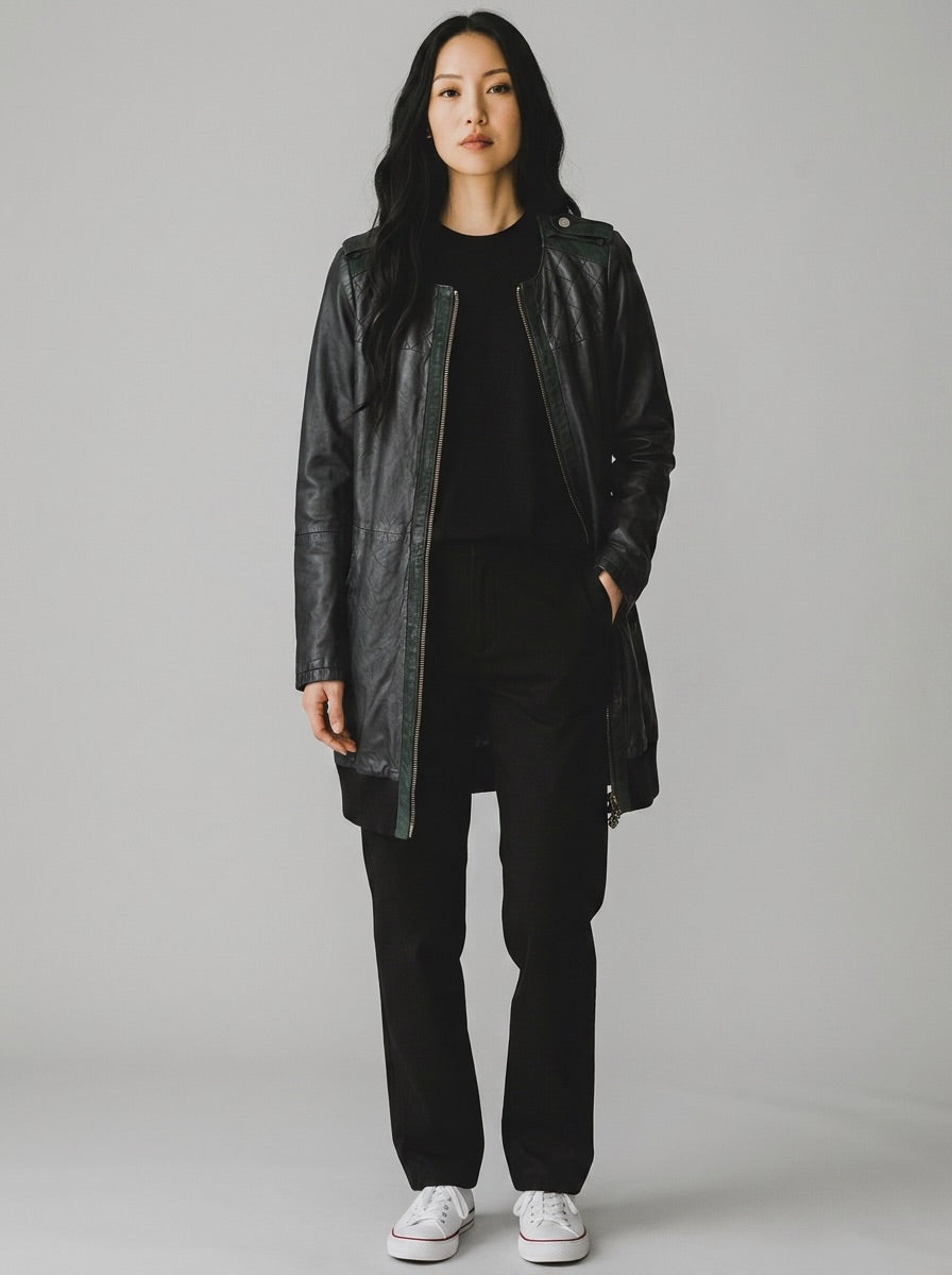 Maison Scotch Black Leather Jacket Size 1 (10) RRP $400