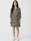 Caravan & Co Black and White Leaf Print Shirt Dress Size 10