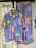Something Very Special pink purple yellow floral lyocell shirt and pants set