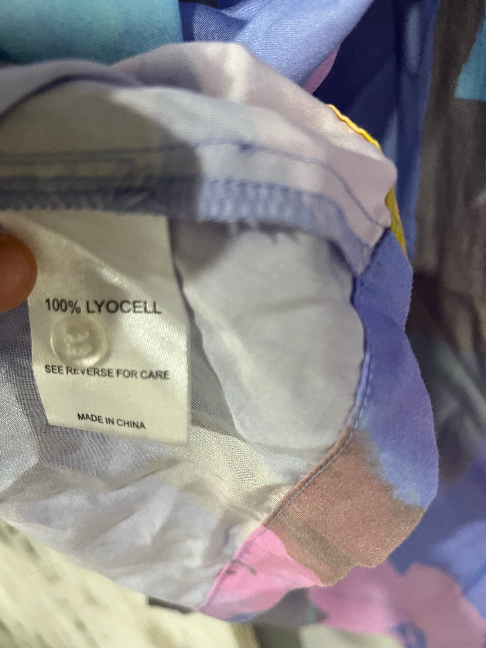 Something Very Special pink purple yellow floral lyocell shirt and pants set