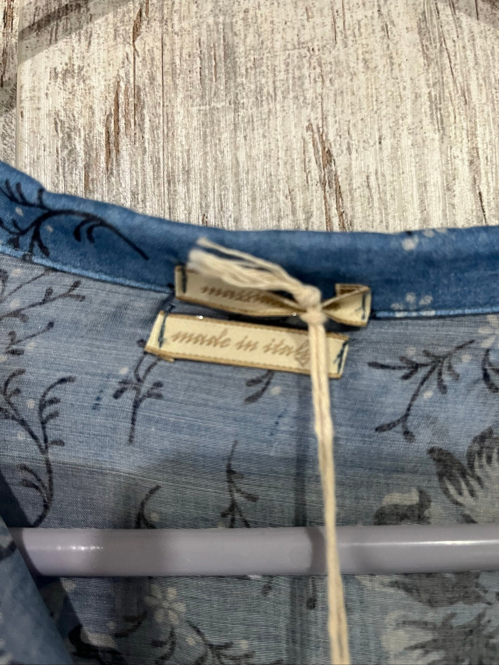 Massimo Alba blue floral dress cotton silk blend with belt and tags, made in Italy.