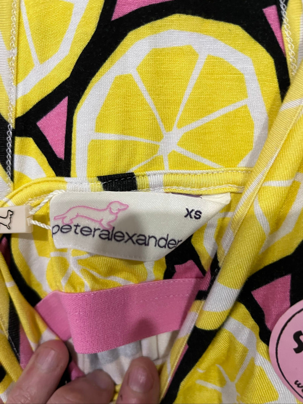 Peter Alexander multi-colour cami top with vibrant yellow lemon print, bamboo blend fabric.