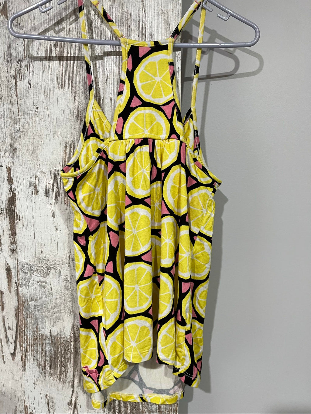 Peter Alexander multi-colour cami top with vibrant yellow lemon print, bamboo blend fabric.