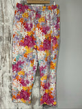 Princess Highway multi floral print cotton trousers with elastic waistband and side pockets.